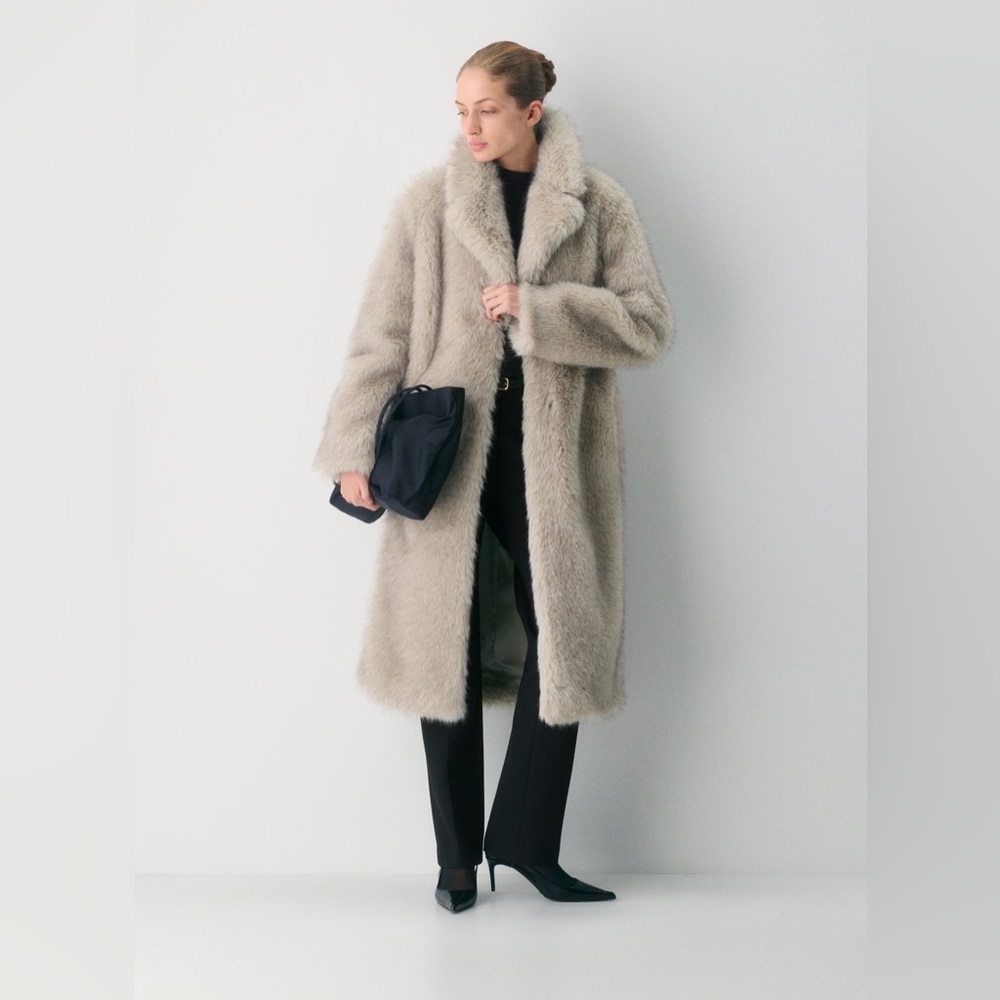 Aritzia Cortina Coat - Arctic Faux Fur